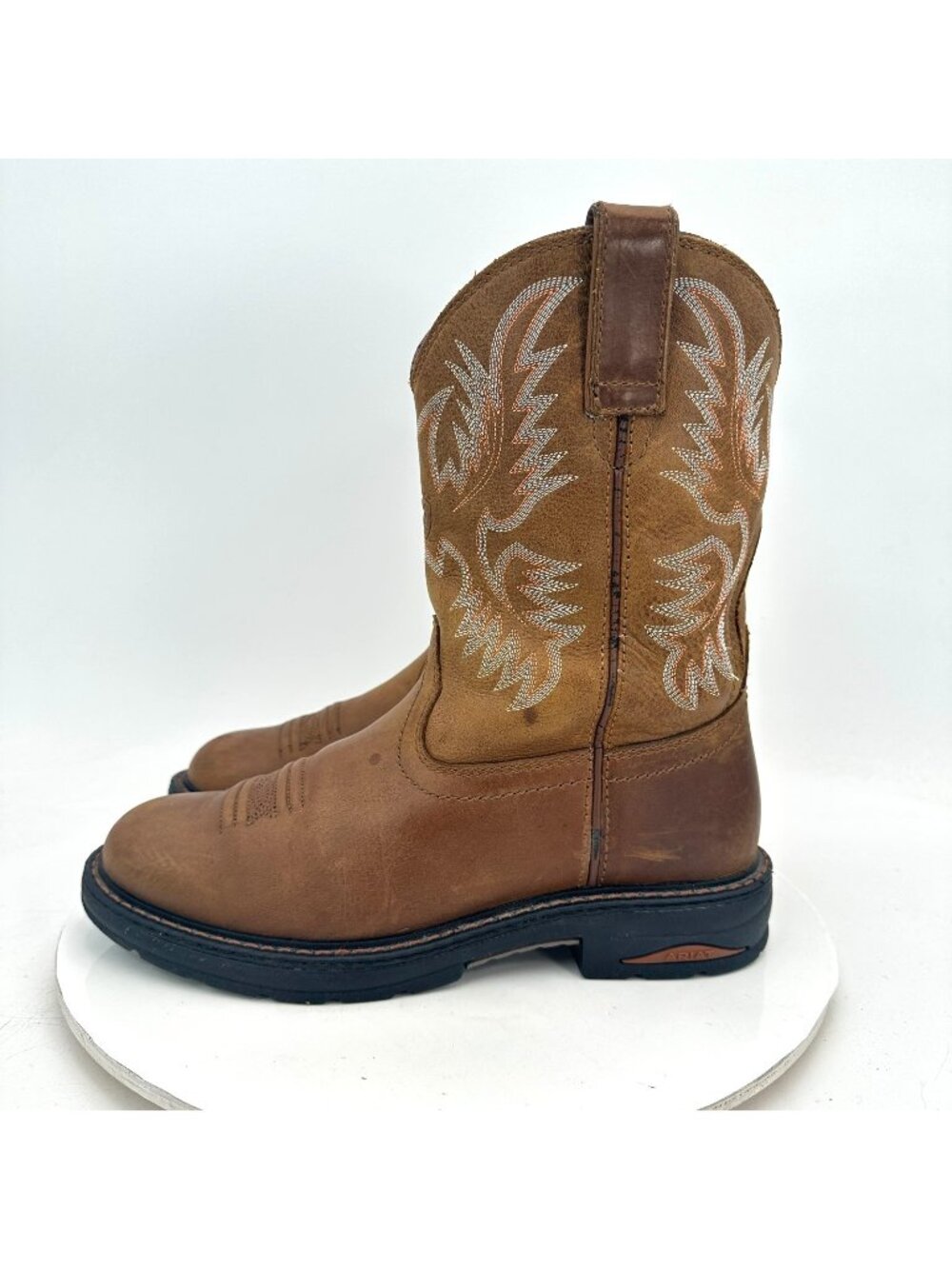 Ariat Tracey Women Size 9 Dusted Brown Leather Pull On Composite Toe Work Boot